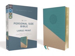 Kniha Niv, Personal Size Bible, Large Print, Leathersoft, Teal/Gold, Red Letter Edition, Comfort Print Zondervan