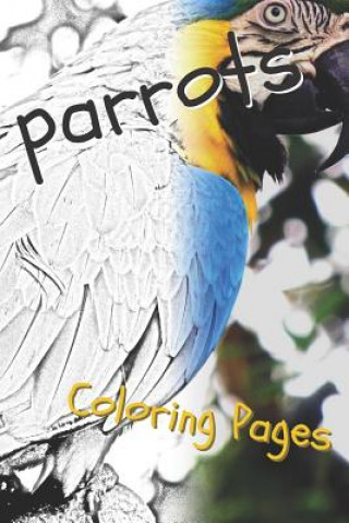 Książka Parrot Coloring Pages: Beautiful Parrots Drawings for Kids and for Adults Relaxation Coloring Pages