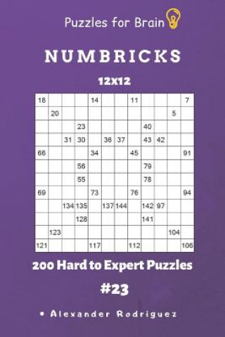 Kniha Puzzles for Brain - Numbricks 200 Hard to Expert Puzzles 12x12 Vol. 23 Alexander Rodriguez