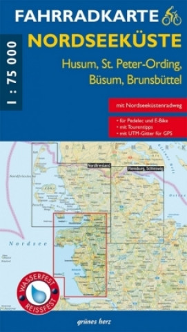 Nyomtatványok Fahrradkarte Nordseeküste - Husum, St. Peter-Ording, Büsum, Brunsbüttel 1 : 75 000 