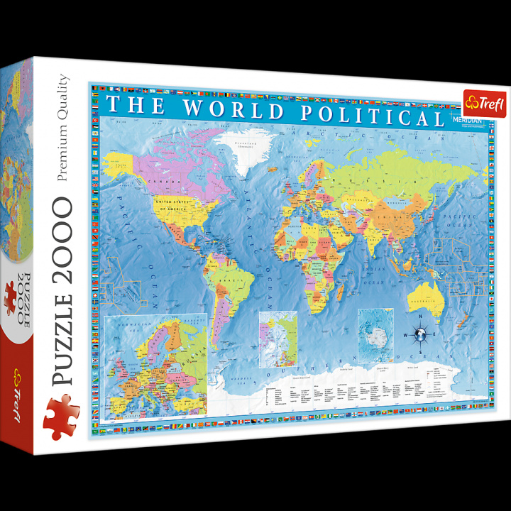 Játék Puzzle Polityczna mapa świata 2000 