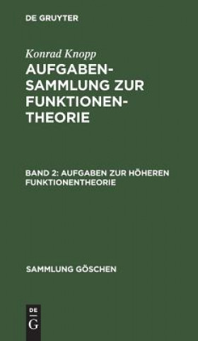 Kniha Aufgaben Zur Hoeheren Funktionentheorie Konrad Knopp