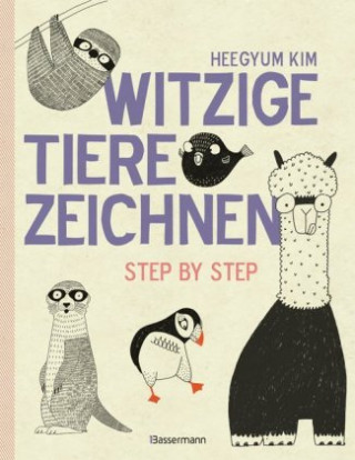 Könyv Witzige Tiere zeichnen. Von Alpaka bis Waschbär - mit vielen individuellen Varianten - für Comic-, Cartoon- und Handlettering-Fans Heegyum Kim