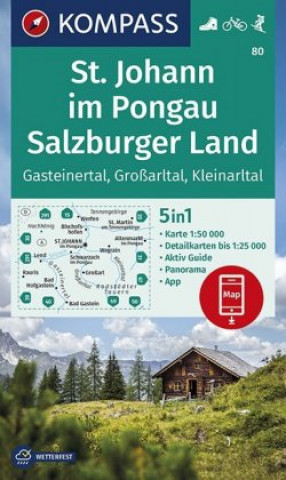 Nyomtatványok KOMPASS Wanderkarte St. Johann im Pongau, Salzburger Land 1:50 000 Kompass-Karten Gmbh