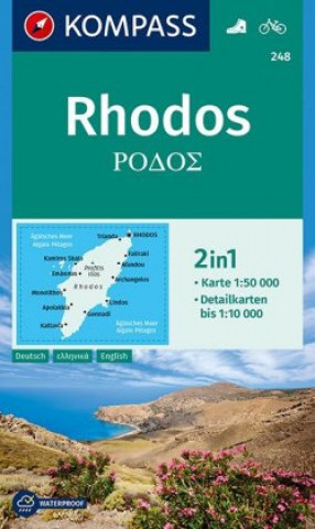 Nyomtatványok KOMPASS Wanderkarte 248 Rhodos 1:50.000 Kompass-Karten Gmbh