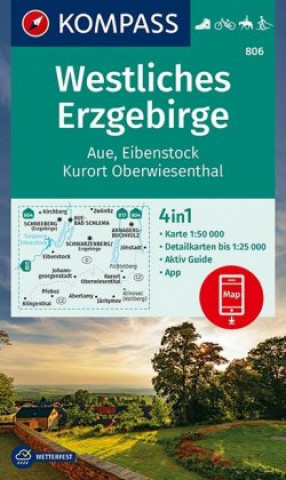 Materiale tipărite KV WK 806 Westliches Erzgebirge/Aue/Eibenstock/Kurort Oberwiesenthal 1:50 000 Kompass-Karten Gmbh