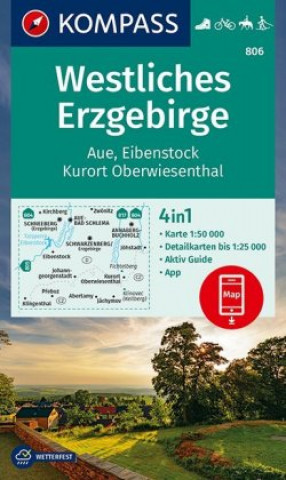 Tiskanica KV WK 806 Westliches Erzgebirge/Aue/Eibenstock/Kurort Oberwiesenthal 1:50 000 Kompass-Karten Gmbh