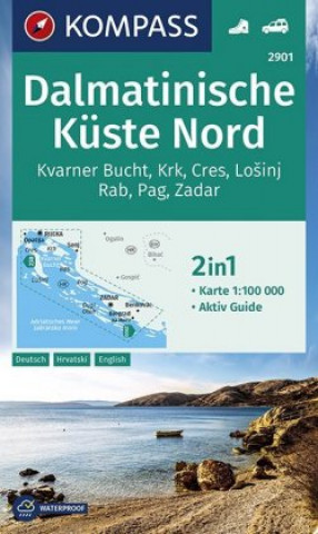 Nyomtatványok KOMPASS Wanderkarte 2901 Dalmatinische Küste Nord 1:100.000 Kompass-Karten Gmbh