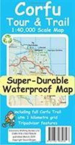 Nyomtatványok Corfu Tour & Trail Super-Durable Map David Brawn