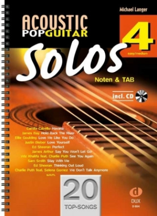 Книга Acoustic Pop Guitar Solos 4 Michael Langer