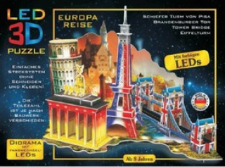 Joc / Jucărie LED 3D Puzzle Cesta po Evropě I. M.