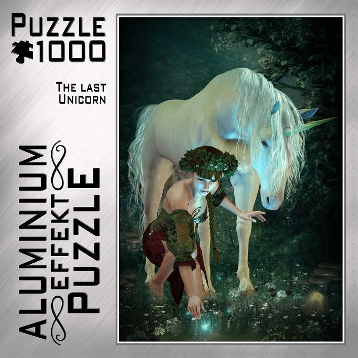 Hra/Hračka Aluminium Effekt Puzzle Motiv: The last Unicorn 1.000 Teile I. M.