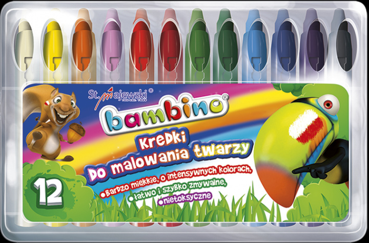 Artykuły papiernicze Kredki do malowania twarzy Bambino 12 kolorów 