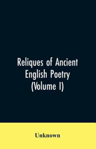 Libro Reliques of Ancient English Poetry 