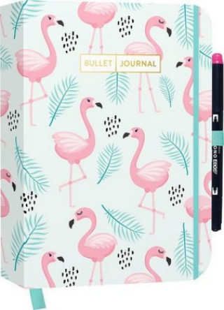 Carte Bullet Journal "Flamingo" mit original Tombow MONO edge Dual-Tip Highlighter pink 
