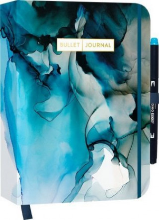Könyv Bullet Journal "Dramatic Watercolor" mit original Tombow MONO edge Dual-Tip Highlighter sky blue 