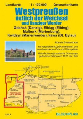 Materiale tipărite Landkarte Westpreußen östlich der Weichsel und Danziger Werder 1:100.000 Dirk Bloch