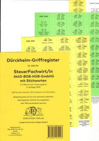 Carte DürckheimRegister® STEUERFACHWIRT/IN - Wirtschaftsgesetze (AktG-BGB-HGB-GmbHG) mit Stichworten (2020) Thorsten Glaubitz