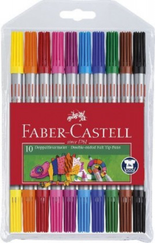 Papírszerek Flamastry dwustronne Faber-Castell etui 10 kolorów 