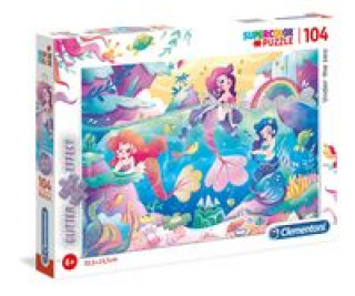 Hra/Hračka Puzzle Supercolor 104 z brokatem Under the Sea 