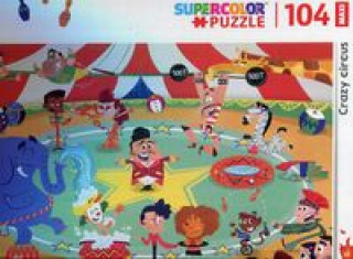 Joc / Jucărie Puzzle Supercolor 104 Maxi Crazy circus 