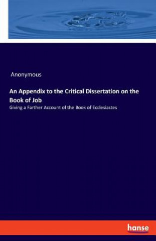 Carte Appendix to the Critical Dissertation on the Book of Job Anonymous