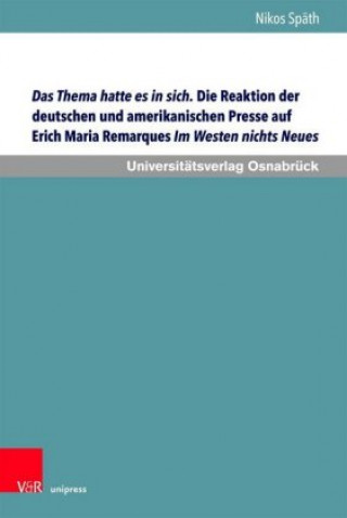 Kniha Schriften des Erich Maria Remarque-Archivs. Nikos Späth