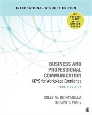 Könyv Business and Professional Communication - International Student Edition Kelly M. Quintanilla