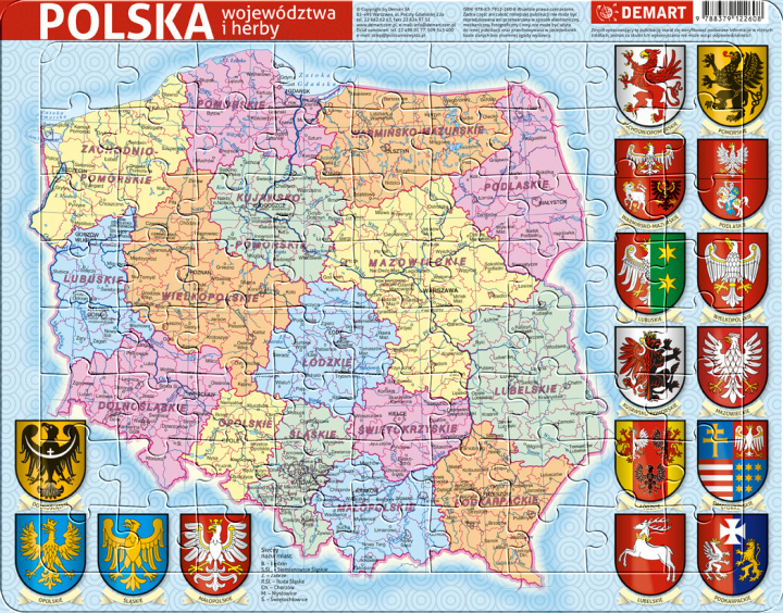 Játék Puzzle ramkowe Polska administracyjna 