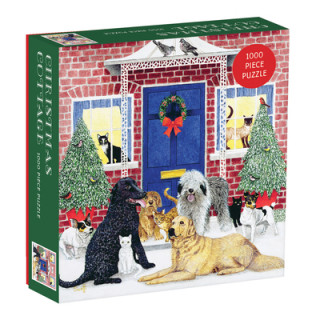 Game/Toy Christmas Cottage Square Boxed 1000 Piece Puzzle Galison