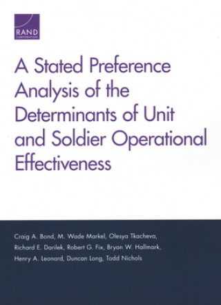 Buch Stated Preference Analysis of the Determinants of Unit and Soldier Operational Effectiveness Craig A. Bond