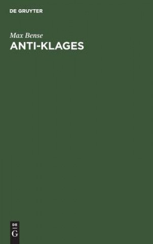 Libro Anti-Klages Max Bense