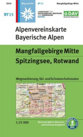 Tiskovina Alpenvereinskarte Bayrische Alpen Blatt 15 Mangfallgebirge Mitte, Spitzingsee, Rotwand 