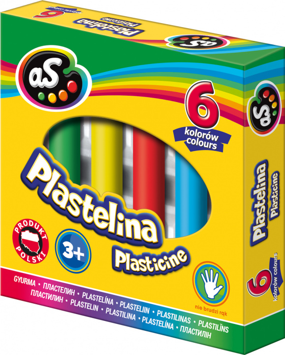 Papírszerek Plastelina AS 6 kolorów 