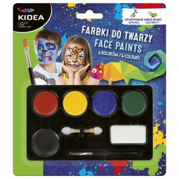 Papírszerek Farbki do malowania twarzy Kidea 6 kolorów 