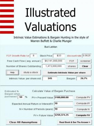 Könyv Illustrated Valuations + Intrinsic Value Estimations & Bargain Hunting in the style of Warren Buffett and Charlie Munger Bud Labitan