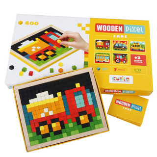 Játék Wooden Pixel: Auta: dřevěná mozaika 400 kostiček a 7 předloh 