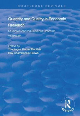 Kniha Quantity and Quality in Economic Research 