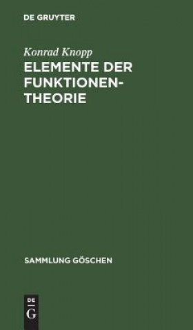 Livro Elemente der Funktionentheorie Konrad Knopp