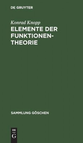 Book Elemente der Funktionentheorie Konrad Knopp