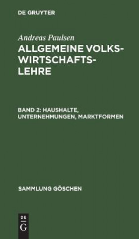 Książka Haushalte, Unternehmungen, Marktformen Andreas Paulsen