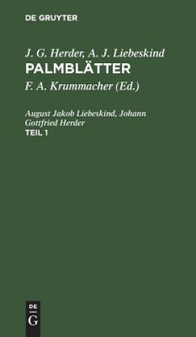 Książka J. G. Herder; A. J. Liebeskind: Palmblatter. Teil 1 August Jakob Liebeskind