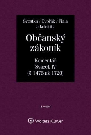 Könyv Občanský zákoník, Svazek IV (dědické právo) Jan Dvořák