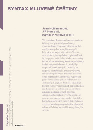 Book Syntax mluvené češtiny Jana Hoffmannová