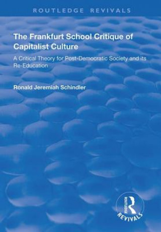 Könyv Frankfurt School Critique of Capitalist Culture Ronald Jeremiah Schindler
