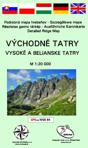 Книга Východné Tatry - Vysoké a Belianske Tatry (mapa) collegium