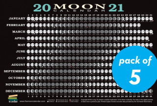 Nyomtatványok 2021 Moon Calendar Card (5 Pack) Kim Long