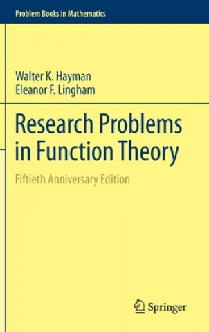 Buch Research Problems in Function Theory Walter K. Hayman
