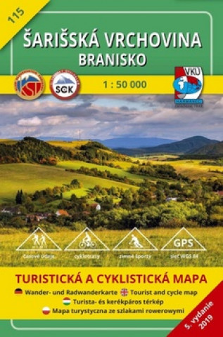 Nyomtatványok Šarišská vrchovina Branisko 1:50 000 collegium