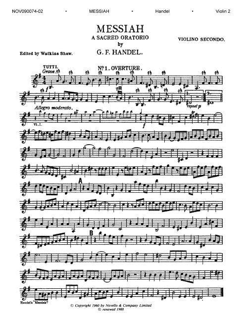 Книга Messiah: Second Violin Part George Friederic Handel